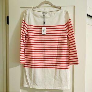 Milly - Cream and Orange/Red Striped Dress